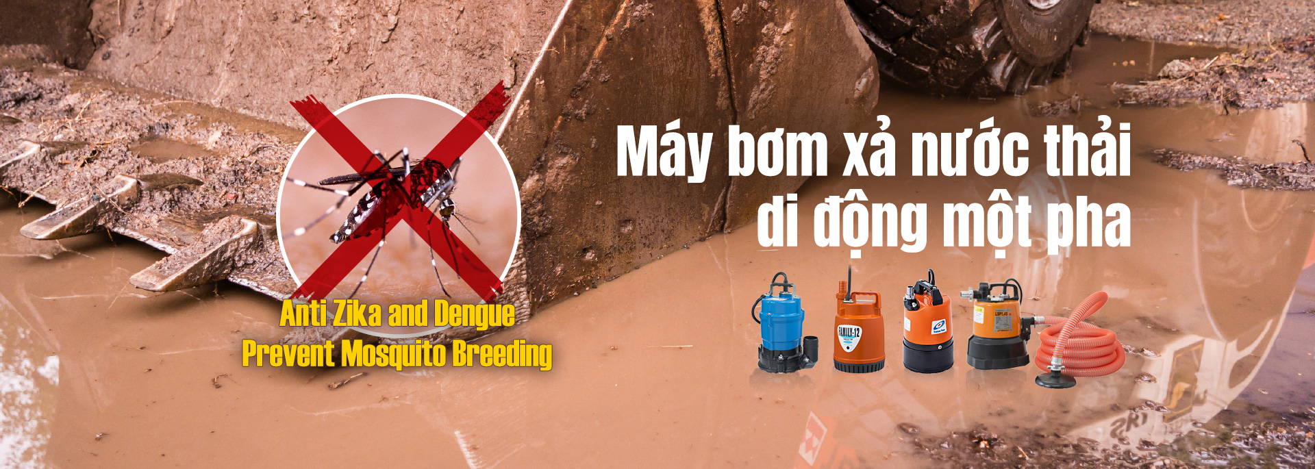 Máy bơm xả nước thải di động một pha