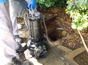Solid Matter Clogging Sewage Drainage Pumps in a Residential Area